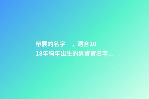帶宸的名字，適合2018年狗年出生的男寶寶名字大全!